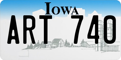 IA license plate ART740