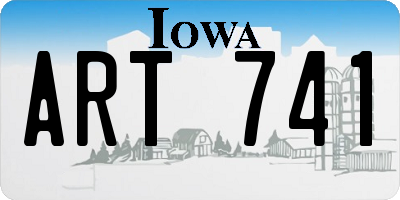 IA license plate ART741