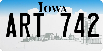 IA license plate ART742