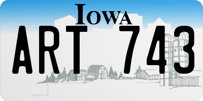 IA license plate ART743