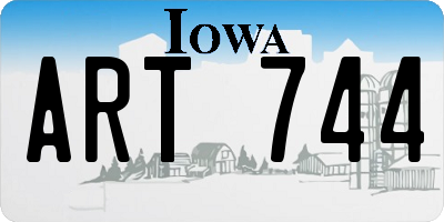 IA license plate ART744