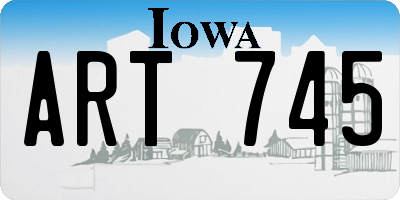 IA license plate ART745
