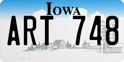 IA license plate ART748