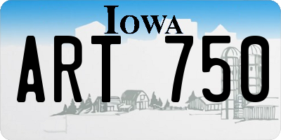 IA license plate ART750