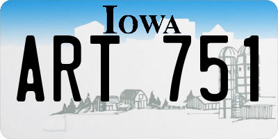 IA license plate ART751