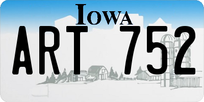 IA license plate ART752