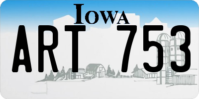 IA license plate ART753
