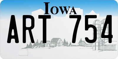 IA license plate ART754