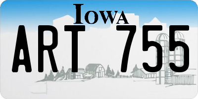 IA license plate ART755