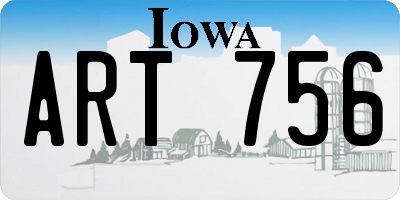 IA license plate ART756