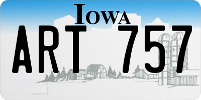 IA license plate ART757