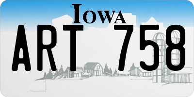 IA license plate ART758