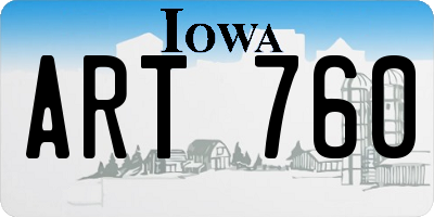 IA license plate ART760