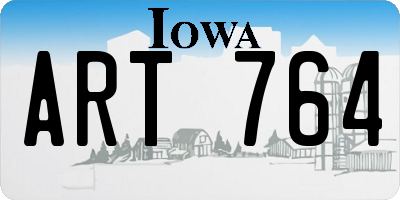 IA license plate ART764