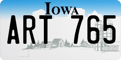 IA license plate ART765