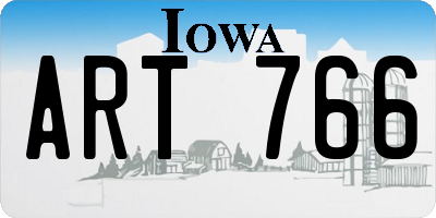 IA license plate ART766