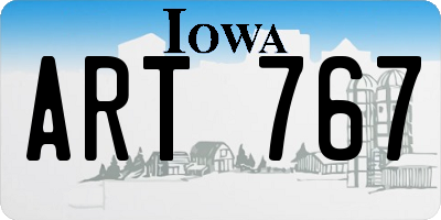 IA license plate ART767