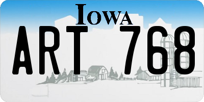 IA license plate ART768