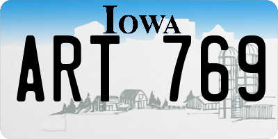 IA license plate ART769