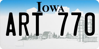 IA license plate ART770
