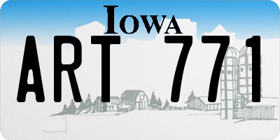 IA license plate ART771