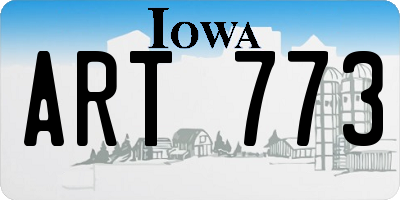 IA license plate ART773