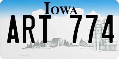 IA license plate ART774