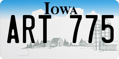 IA license plate ART775