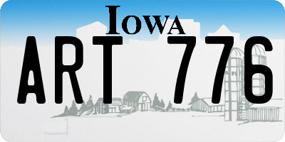 IA license plate ART776