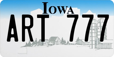 IA license plate ART777