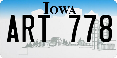IA license plate ART778