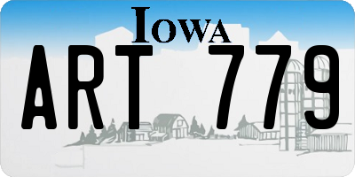 IA license plate ART779