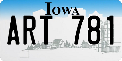 IA license plate ART781