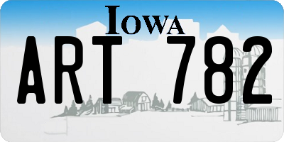 IA license plate ART782