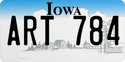 IA license plate ART784