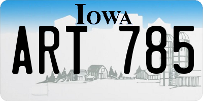 IA license plate ART785