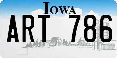 IA license plate ART786