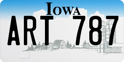 IA license plate ART787