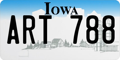IA license plate ART788