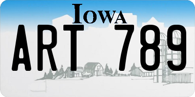 IA license plate ART789
