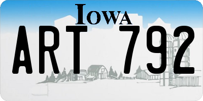 IA license plate ART792