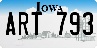 IA license plate ART793