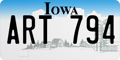 IA license plate ART794