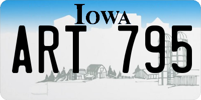 IA license plate ART795