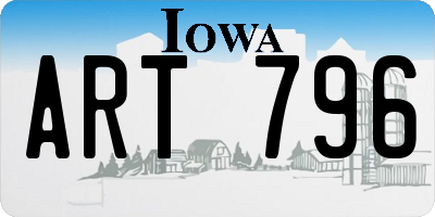 IA license plate ART796
