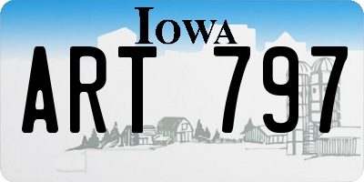 IA license plate ART797