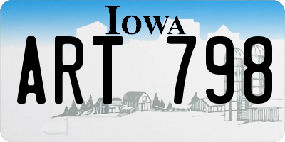 IA license plate ART798