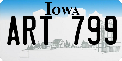 IA license plate ART799