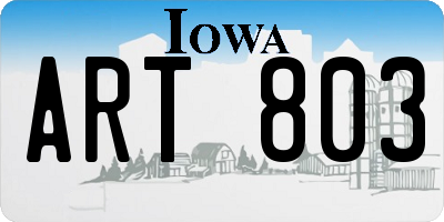 IA license plate ART803