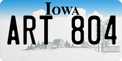 IA license plate ART804